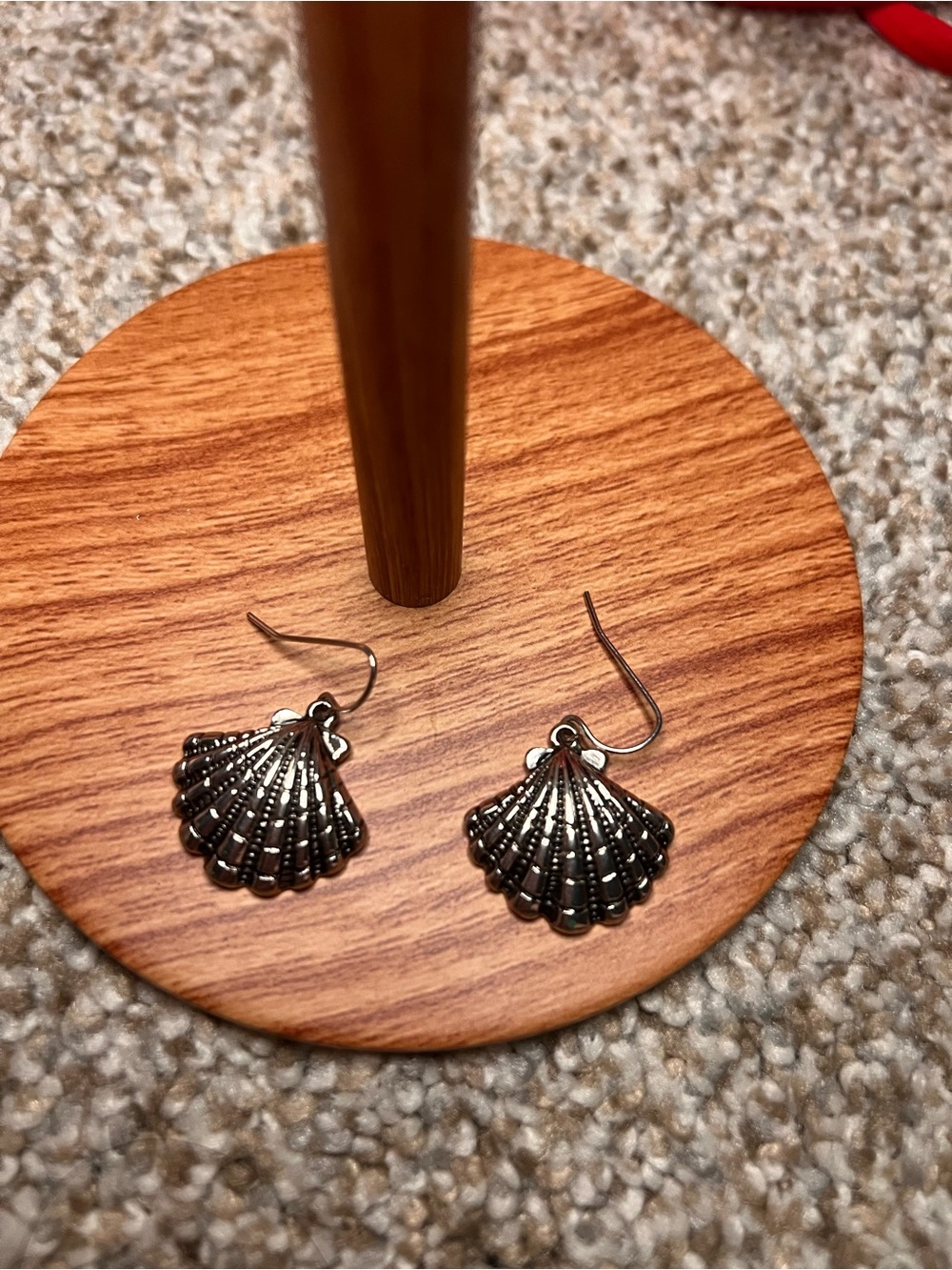 Shell Drop Earrings in Gunmetal - Women's Jewelry